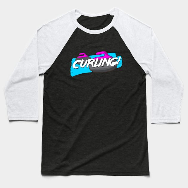 Curling (with an exclamation mark!) Baseball T-Shirt by itscurling